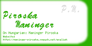 piroska maninger business card